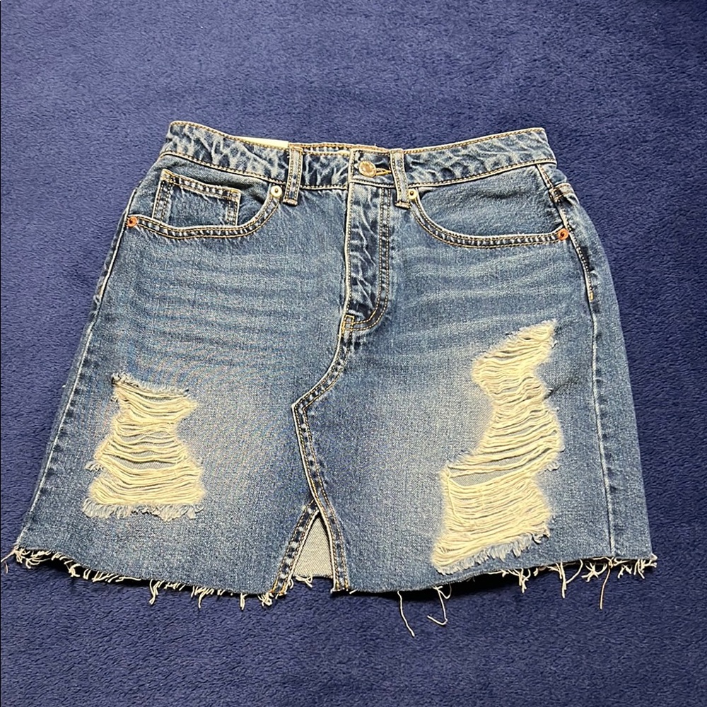Forever 21 Distressed Denim Skirt